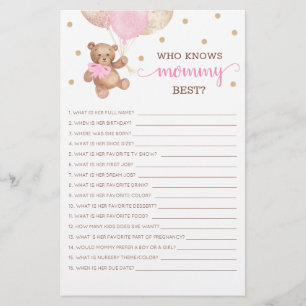 Wer kennt Mommy Best Game Baby Shower Teddy Bear