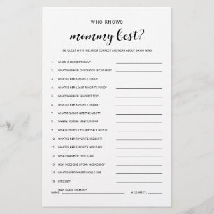 Wer kennt Mommy Budget Friendly Baby Shower Game Flyer