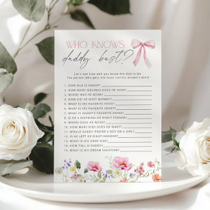 Wer kennt Papa am besten Wildflower-Baby-Party-Spi
