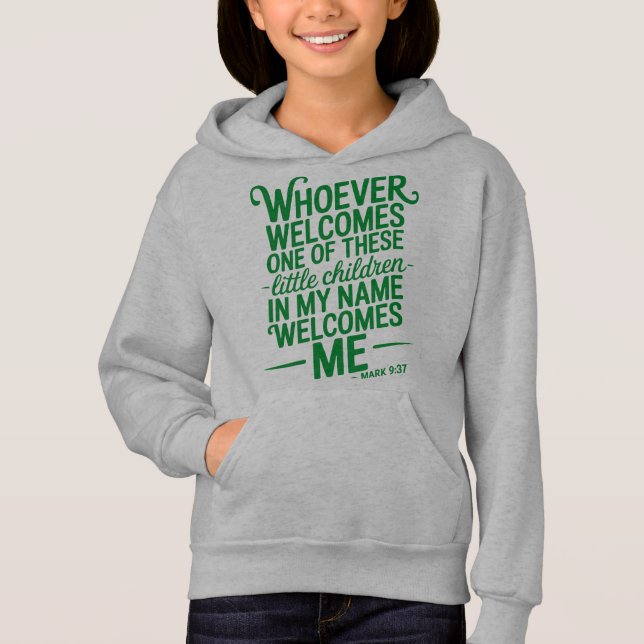 Wer Kinder Willkommen Heißt Kapuzenpullover Hoodie (Vorderseite)