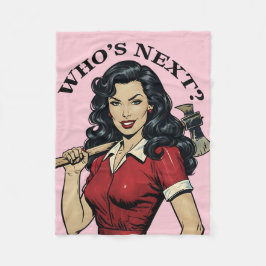 „Wer kommt als Nächstes?“ Vintage-Killer-Hausfrau- Fleecedecke