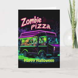 Wer Lieben Zombie Pizza zu Halloween! Karte