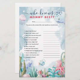 "Wer Mommy Best kennt" Babydusche unter Wasser