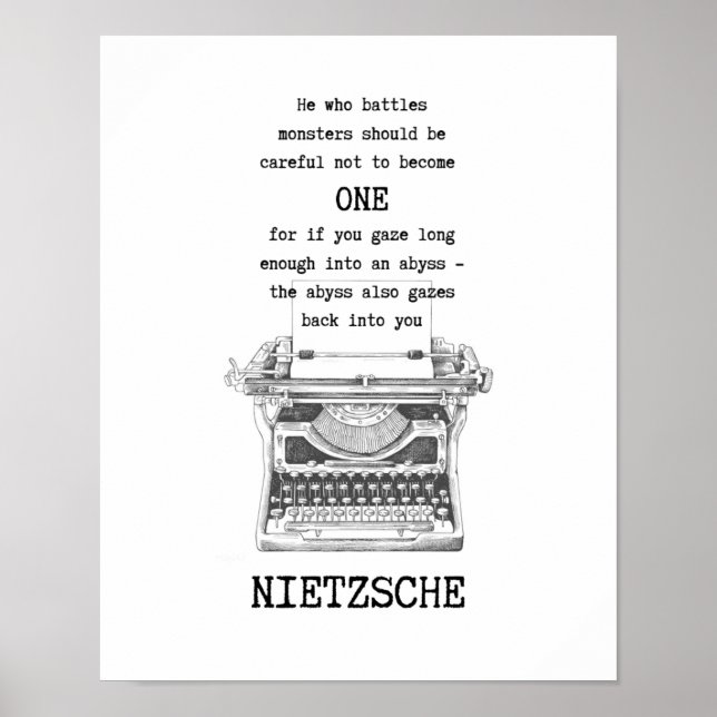 Wer MONSTERS kämpft, zitiert Nietzsche Poster (Vorne)