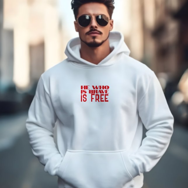 Wer mutig ist, ist frei quote rot hoodie (Von Creator hochgeladen)