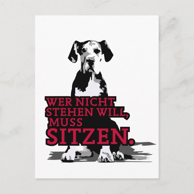 Wer nicht wird Doggenwelpe Postkarte (Vorderseite)