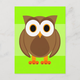 Wer? Owl Cartoon Postkarte
