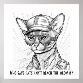 Wer sagt, dass Katzen das Meow-n nicht erreichen k Poster