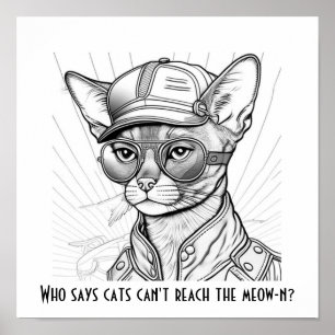 Wer sagt, dass Katzen das Meow-n nicht erreichen k Poster