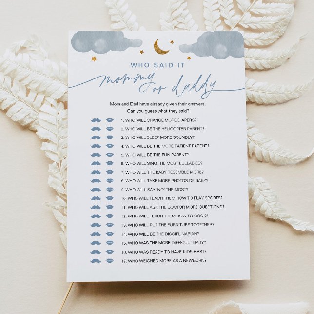 Wer sagte es Mama oder Daddy Baby Game Twinkle Sta Einladung (Von Creator hochgeladen)