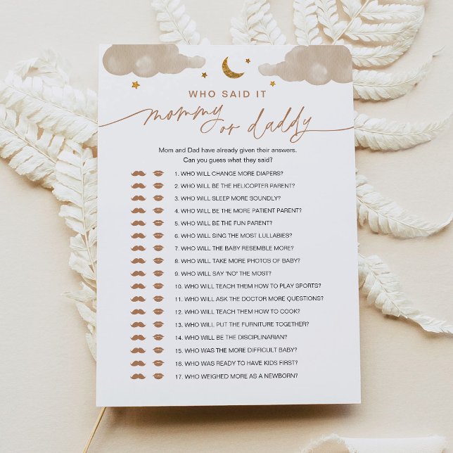 Wer sagte es Mama oder Daddy Baby Game Twinkle Sta Einladung (Von Creator hochgeladen)