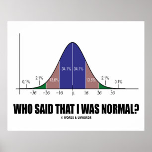 Wer sagte, ich sei normal? (Bell Curve-Spaß) Poster