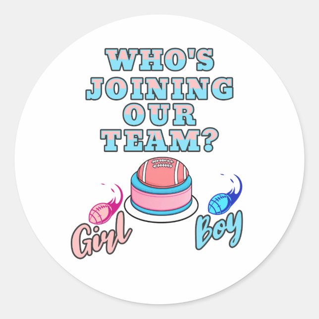 Wer schließt sich unserem Team an? Mädchen oder Ju Runder Aufkleber (Vorderseite)