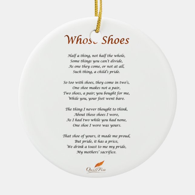 Wer Schuh-Gedicht Keramik Ornament (Vorne)