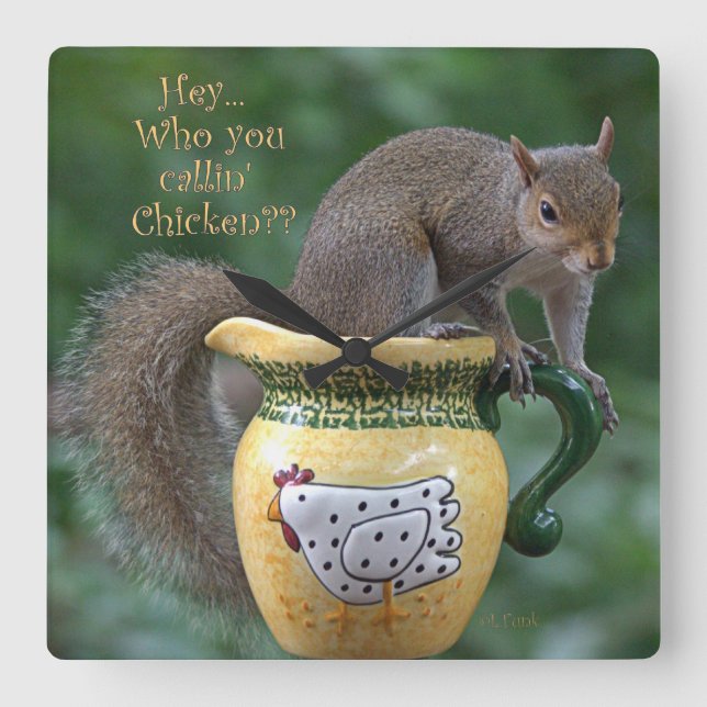Wer Sie callin Huhn? Quadratische Wanduhr (Vorderseite)