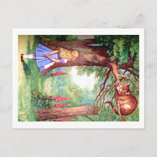 "WER SIND SIE?" DIE CHESHIRE-KATZE FRAGE ALICE. POSTKARTE