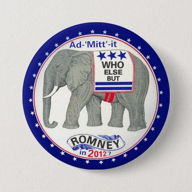 Wer sonst aber Romney? Button (Vorderseite)
