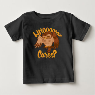 Wer sorgt lustige sorglose Cartoon-Eule-Zeichnung Baby T-shirt