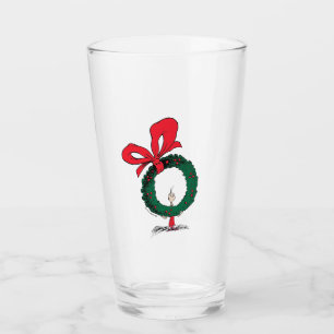Wer späht durch den Weihnachtskranz Glas