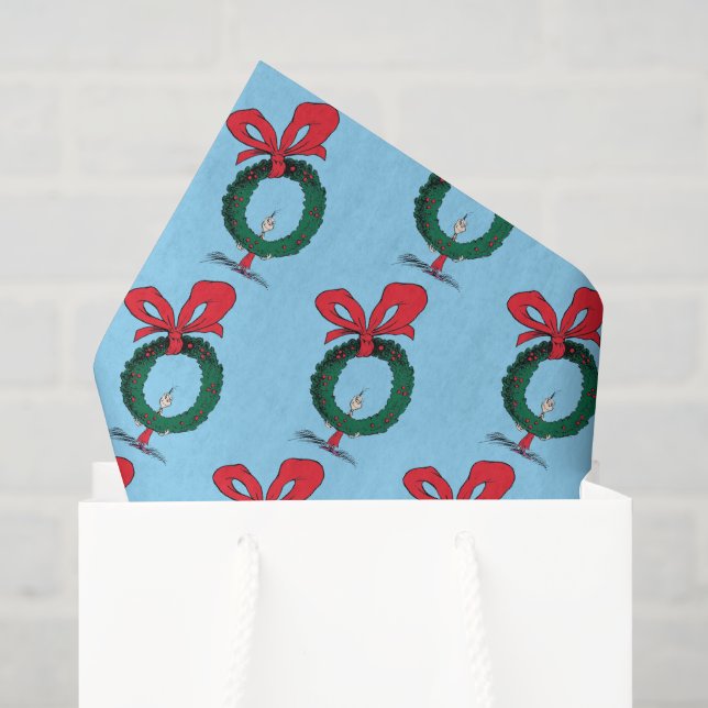 Wer späht durch den Weihnachtskranz Seidenpapier (Geschenktüte)