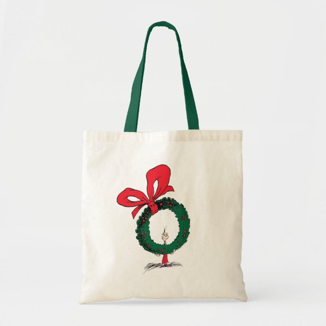 Wer späht durch den Weihnachtskranz Tragetasche (Vorne)