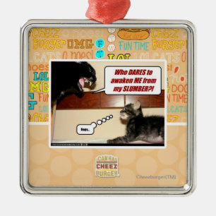 Wer traut sich wecken mich? ornament aus metall