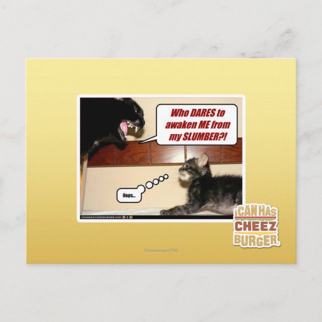 Wer wagt es, mich zu wecken? postkarte (Vorderseite)