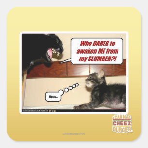 Wer wagt es, mich zu wecken? quadratischer aufkleber