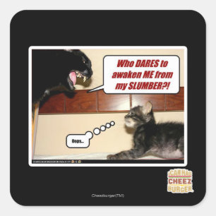 Wer wagt es, mich zu wecken? quadratischer aufkleber