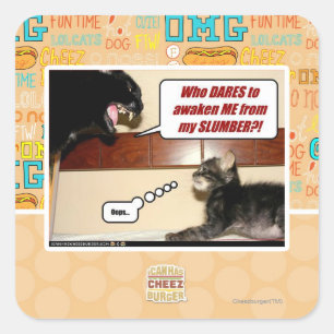 Wer wagt es, mich zu wecken? quadratischer aufkleber