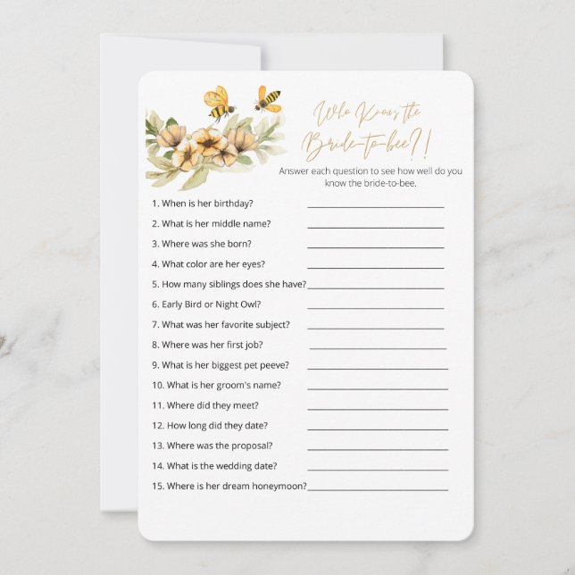 Wer weiß, dass Bride die beste Spielkarte ist (Vorderseite)