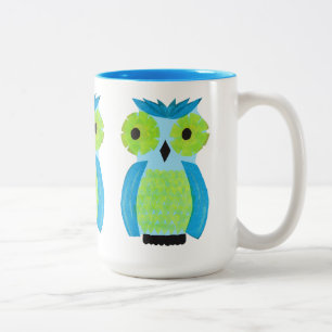 Wer? Wer? Bunte Eulen-Tasse Zweifarbige Tasse