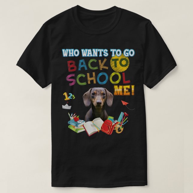 Wer Will, zurück in die Schule Dackel Hund Kid S T-Shirt (Design vorne)