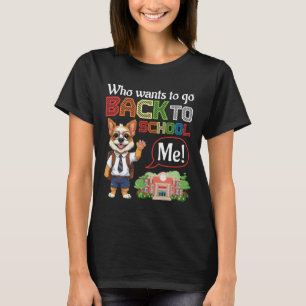 Wer will zurück zur Schule Brüssel Griffon Hündin T-Shirt