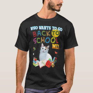 Wer will zurück zur Schule mich Japanische Bobtail T-Shirt