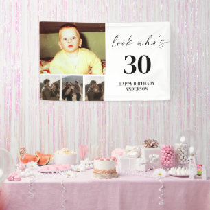 Wer wird 30 Geburtstagsfeier 4 Foto-Collage Banner