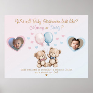 Wer wird Baby ähnlich sehen 2 Fotos Baby Shower Sp Poster