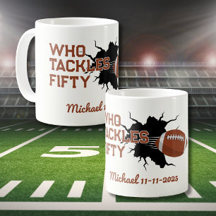 Wer wird fünfzig lustiger Fußball 50. Geburtstag Kaffeetasse