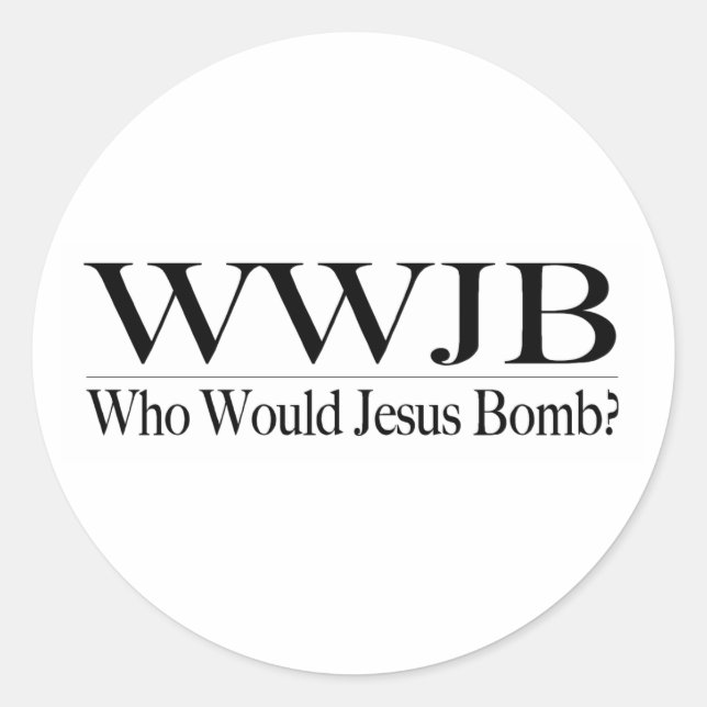 Wer würde Jesus Bomb (Wwjb) Runder Aufkleber (Vorderseite)