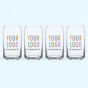 Werbe-Bierglas mit Logo Pintglas Set aus 4 Stk. Dosenglas