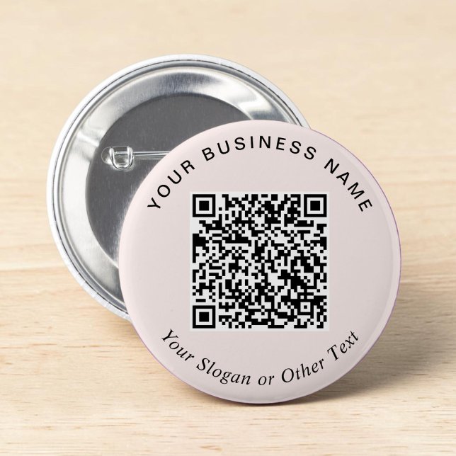 Werbe-Geschäft Rosa QR-Code-Anstecknadel Button (Promotional Business Pink QR Code Pin)