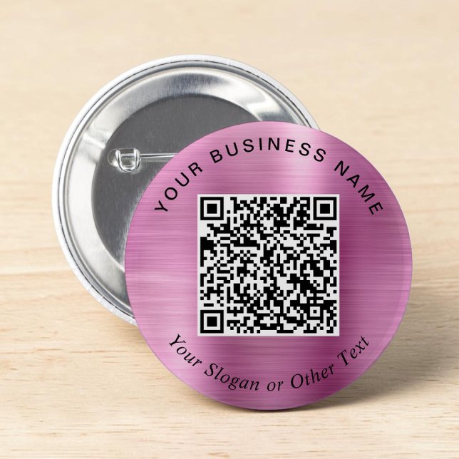 Werbe-Geschäfts-QR-Code-Pink-Pin Button (Promotional Business QR Code PInk Pin)