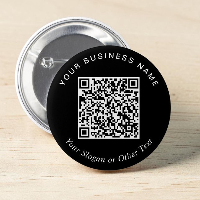 Werbe-Geschäfts-QR-Code-Schwarzer Pin Button (Promotional Business QR Code Black Pin)