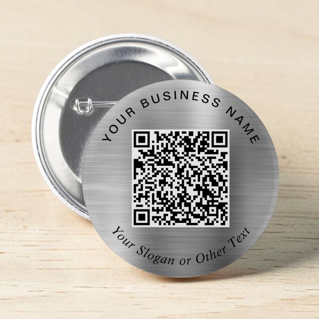 Werbe-Geschäfts-QR-Code-Silberbrosche Button (Promotional Business QR Code Silver Pin)
