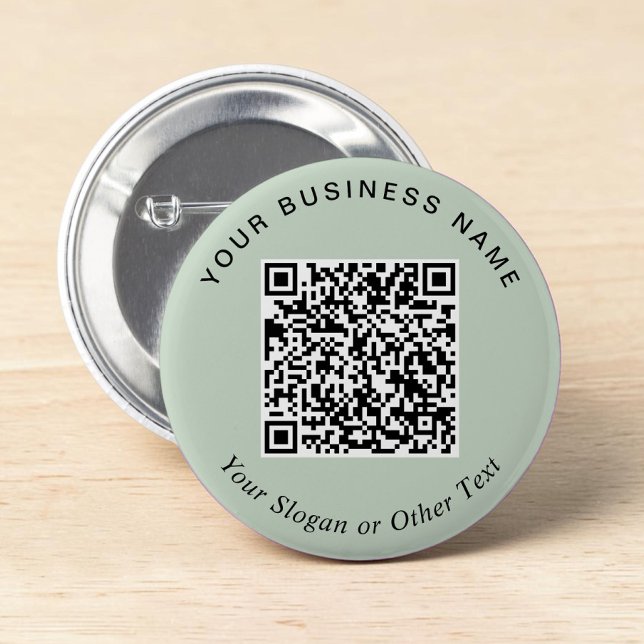 Werbe-Geschäfts-Sage-Grün-QR-Code-Anstecknadel Button (Promotional Business Sage Green QR Code Pin)