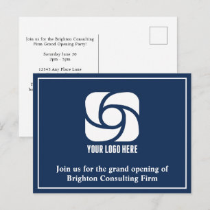 Werbe-Logo der Navy Blue Company Postkarte