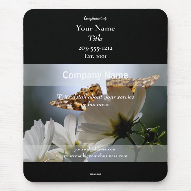 Werbe-Mauspad Schmetterling - HAMbyWG Mousepad (Vorne)