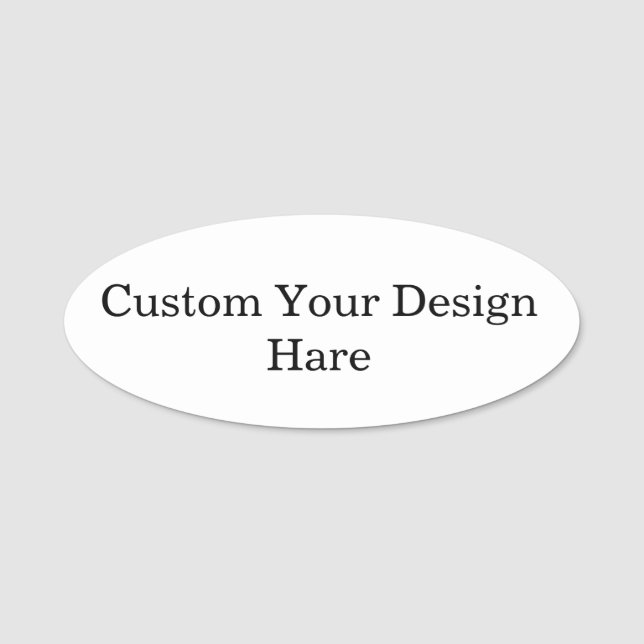 Werbe- Oval "Ihr Logo 3" x 1,25" Namensschild (Vorderseite)