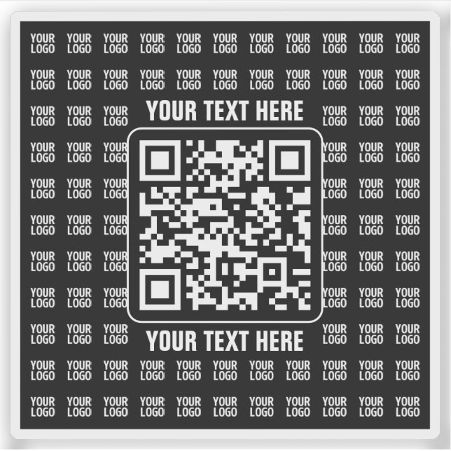Werbe-QR-Code (editierbar) mit Logo-Muster Aufkleber (Vorderseite)