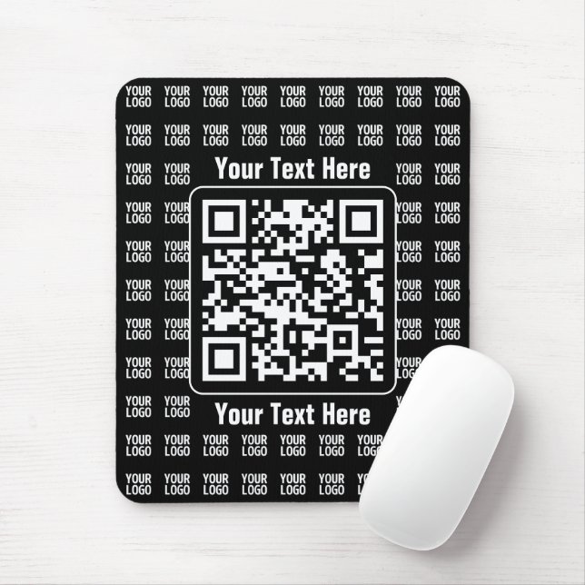 Werbe-QR-Code (editierbar) mit Logo-Muster Mousepad (Mit Mouse)